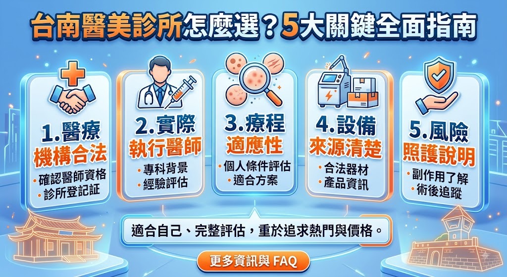 台南醫美診所怎麼選？療程諮詢、診所評估與安全注意事項完整指南