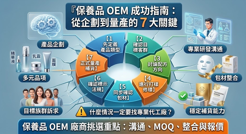 保養品OEM怎麼做？7步驟搞懂代工流程、費用、MOQ與廠商挑選重點
