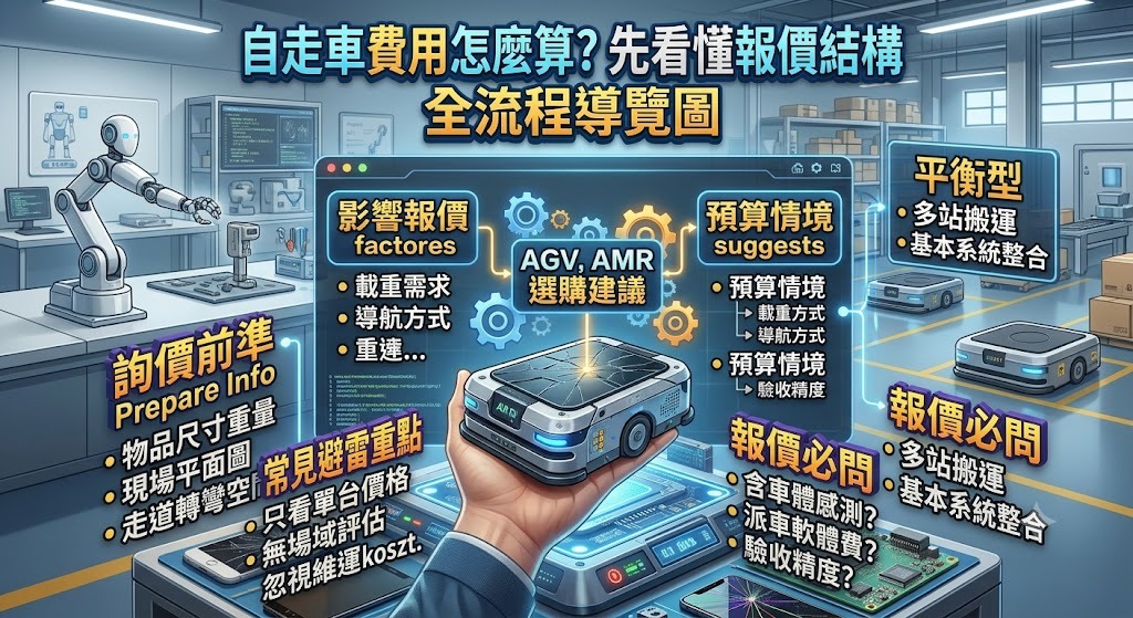 自走車費用怎麼算？AGV、AMR 報價因素、預算與採購重點一次看