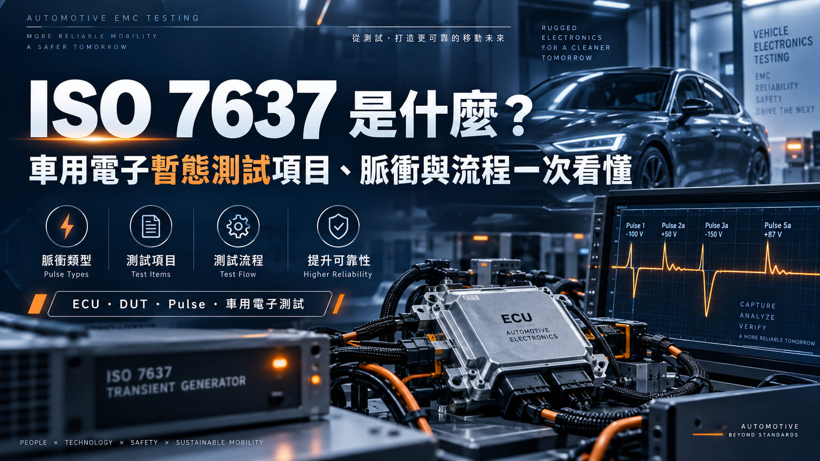 ISO 7637 是什麼？車用電子暫態測試項目、脈衝與流程一次看懂