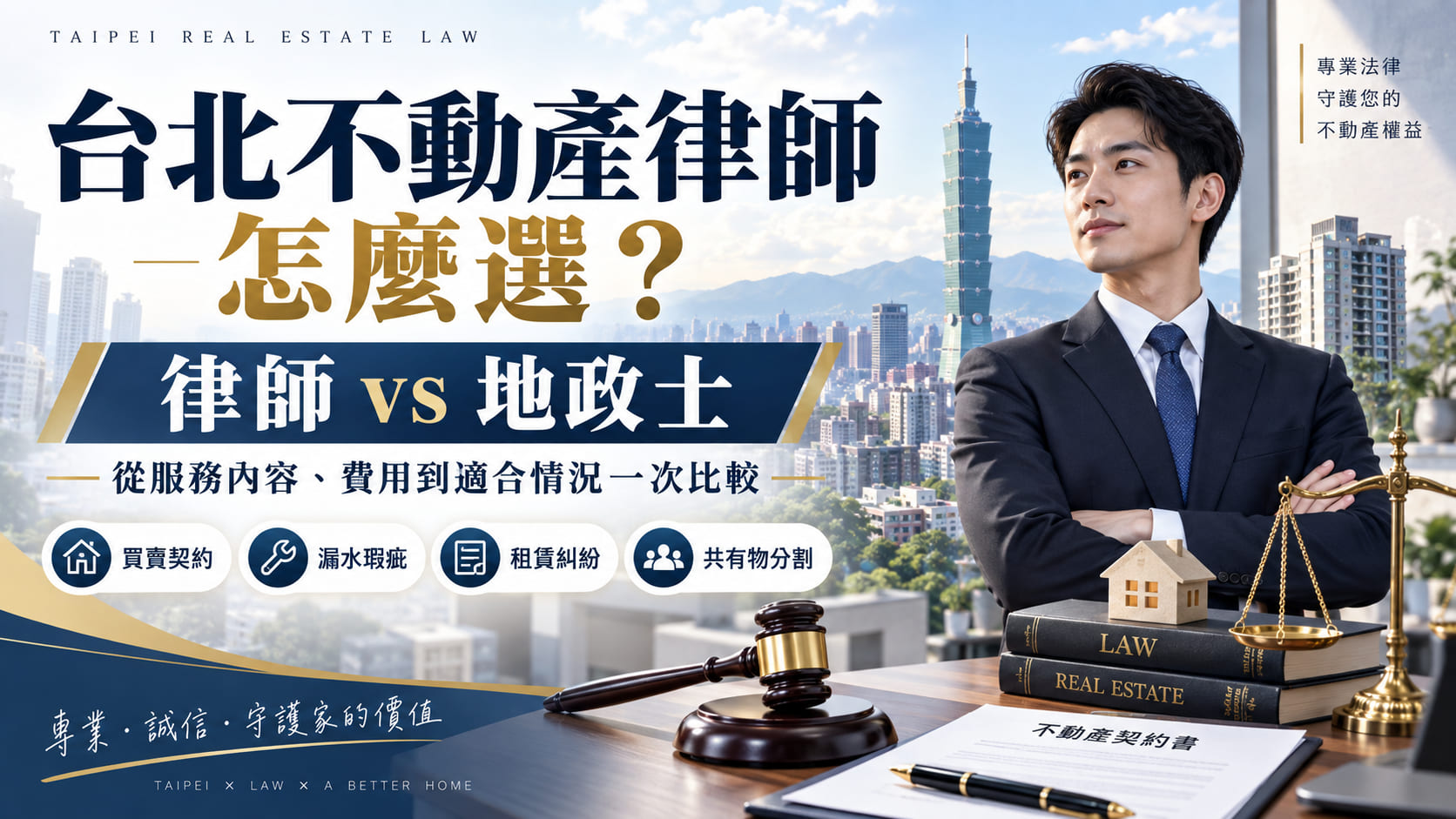 台北不動產律師怎麼選？律師 vs 地政士，從服務內容、費用到適合情況一次比較