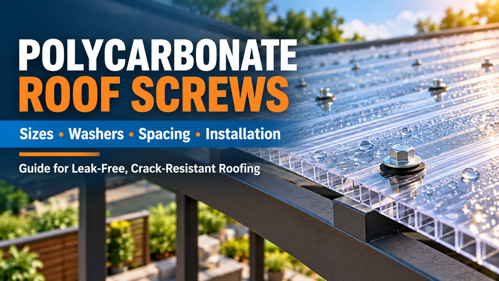 Polycarbonate Roof Screws Guide: Sizes, Washers, Spacing and Installation