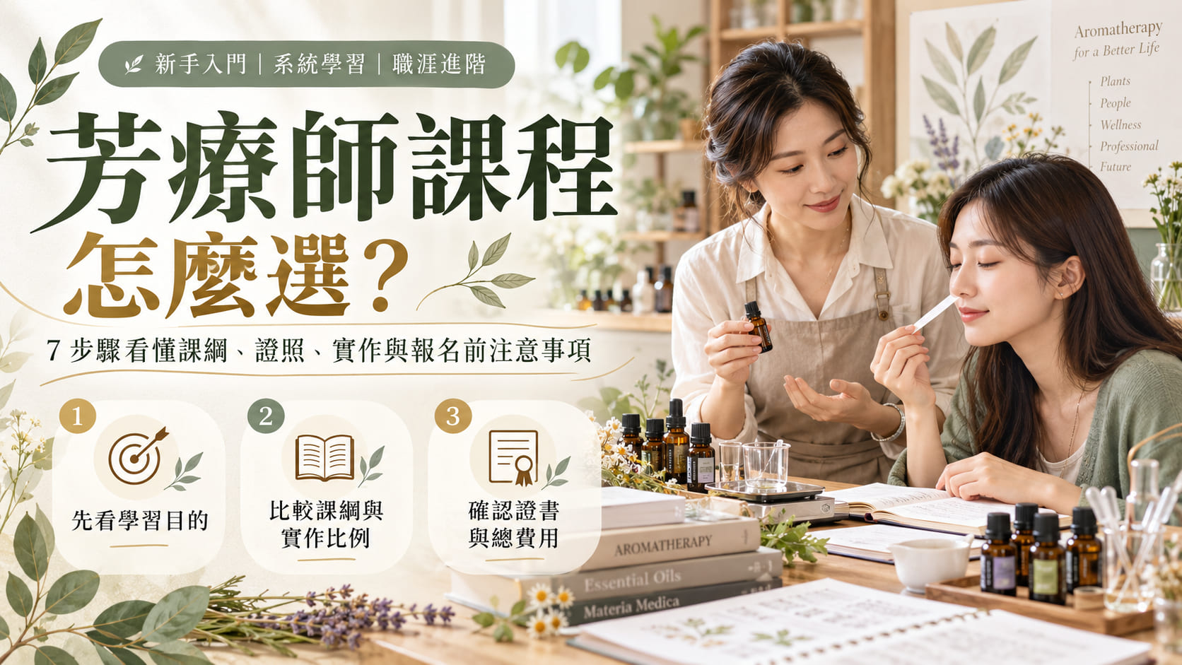 芳療師課程怎麼選?7 步驟看懂課綱、證照、實作與報名前注意事項