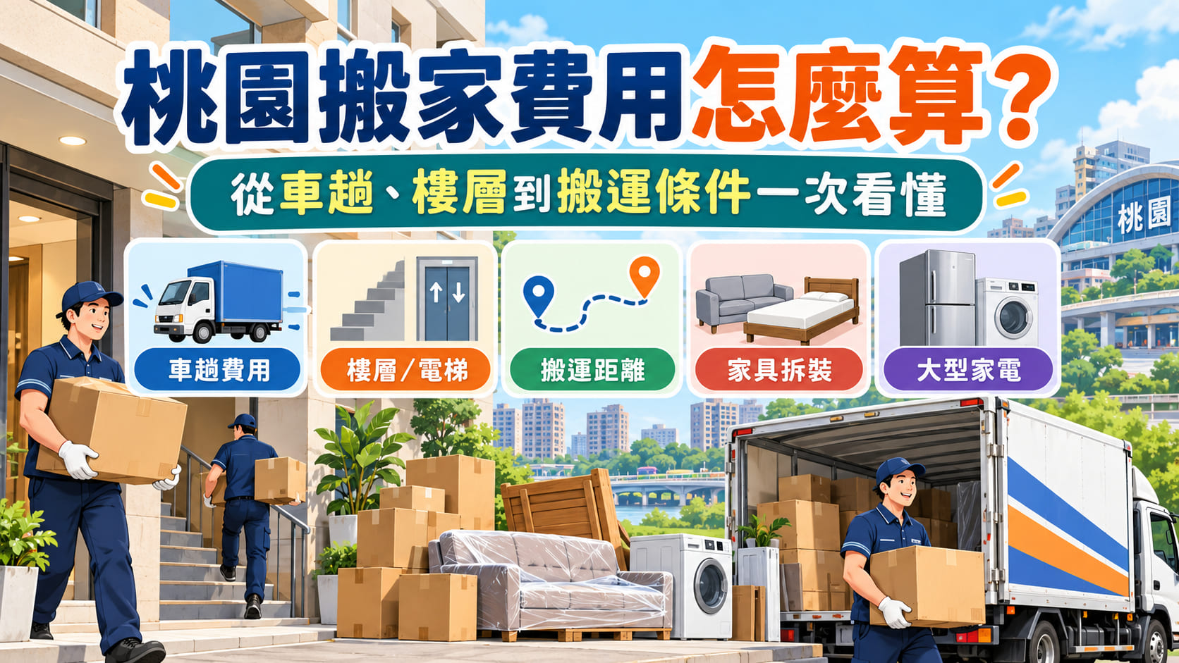 桃園搬家費用怎麼算?從車趟、樓層到搬運條件一次看懂